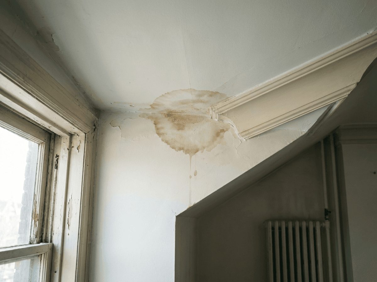 Cerne d'eau au plafond d'un dernier étage